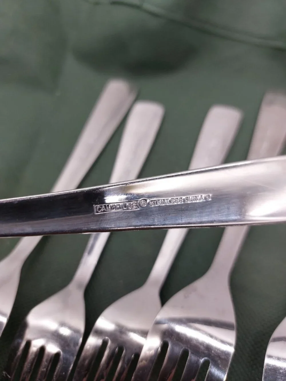 Cambridge Bedrock Sand Flatware 4 Dinner Forks & 2 Salad Forks Set Of 6